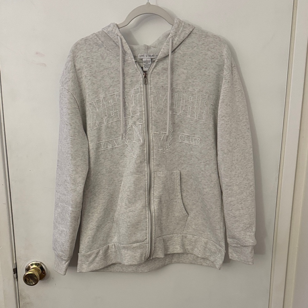 Gray Zip-Up Hoodie